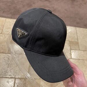 Prada Nylon Baseball Cap Side Logo Black
